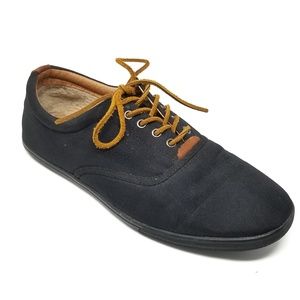 ALDO Men's Black and Brown Canvas Shoes.
